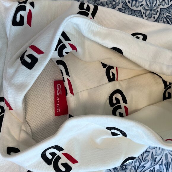 GG Poker, white sweatshirt, Size M - Picture 3 of 4